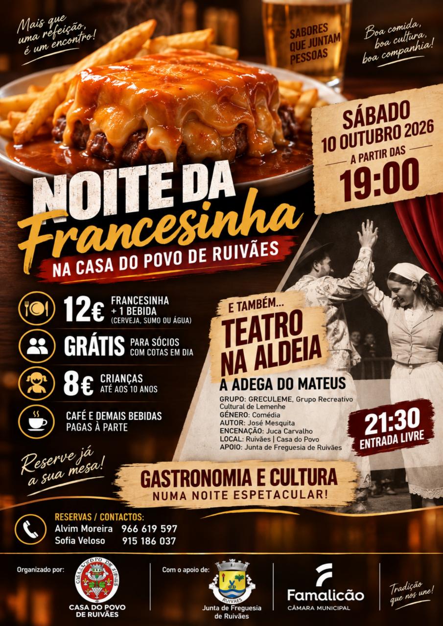 Noite da Francesinha - Casa do Povo de Ruiv&atilde;es