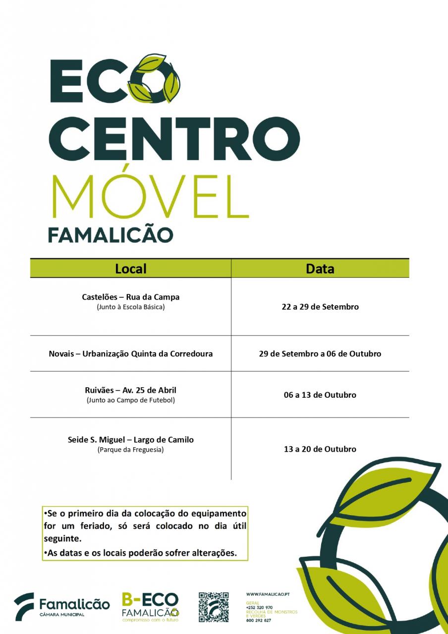 Ecocentro m&oacute;vel - Freguesia de Ruiv&atilde;es (Dia 06 a 13 de Outubro)